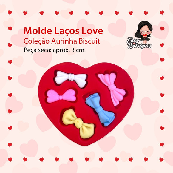 404 - Silicone Mold Laços Love - Love Tie - By Aurinha Biscuit