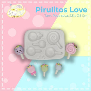 Silicone Mold Pirulito Love - Lollipop - Artes da Cris Collection