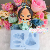 Silicone Mold Princesas 5  - Princess 5 - Collection  Angellartes