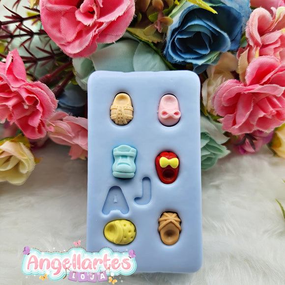 Silicone Mold Sapatinhos 2 - Little Shoes 2 - Collection  Angellartes
