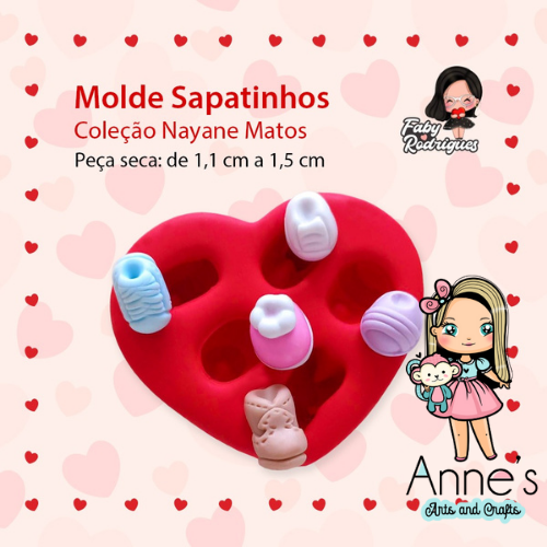 208 - Silicone Mold Sapatinhos - Little Shoes - Faby Rodrigues
